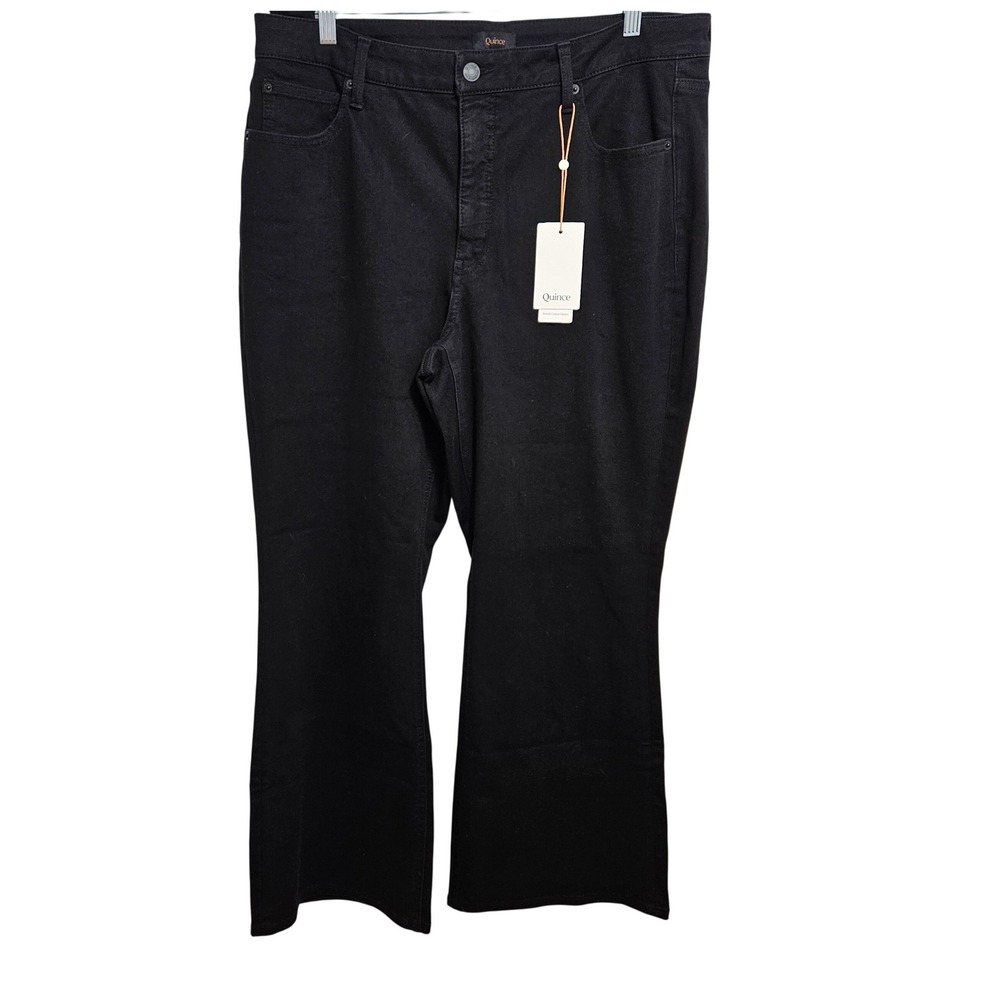 Quince NWT Luna Stretch Flare Jeans Organic Cotton Denim Sustainable 34